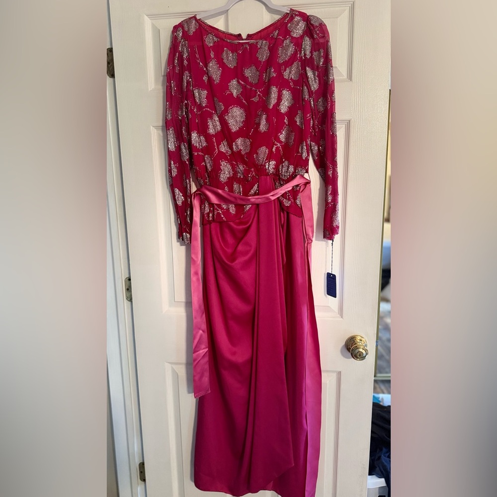 Vintage Shocking Charmeuse Cracked Ice Gown